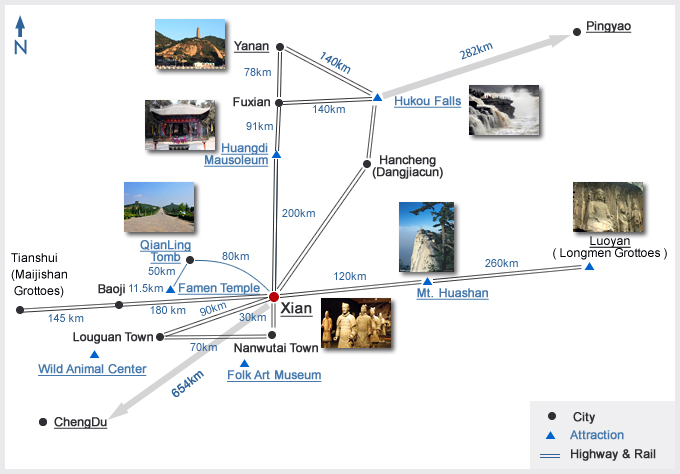 Xian Side Trip Sketch Map